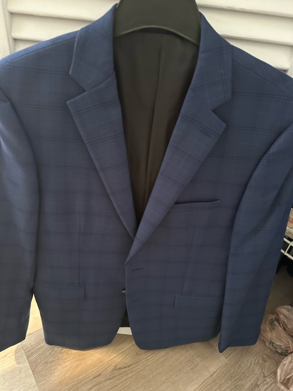Calvin Klein Blue Windowpane Sport Coat